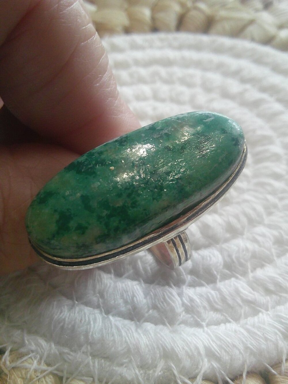 Beautiful CHRYSOCOLLA Handmade Sterling 925 Ring Size 9.5 #288F